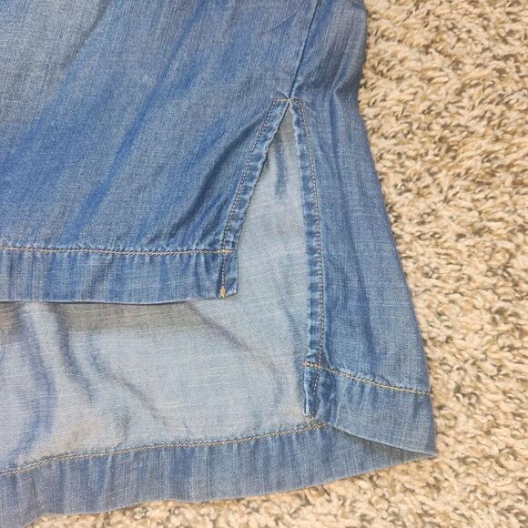 Cloth & Stone Blouse Size S Anthropologie Denim Chambray Shirt Long Sleeves - Picture 5 of 7